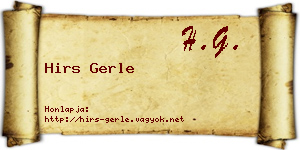 Hirs Gerle névjegykártya